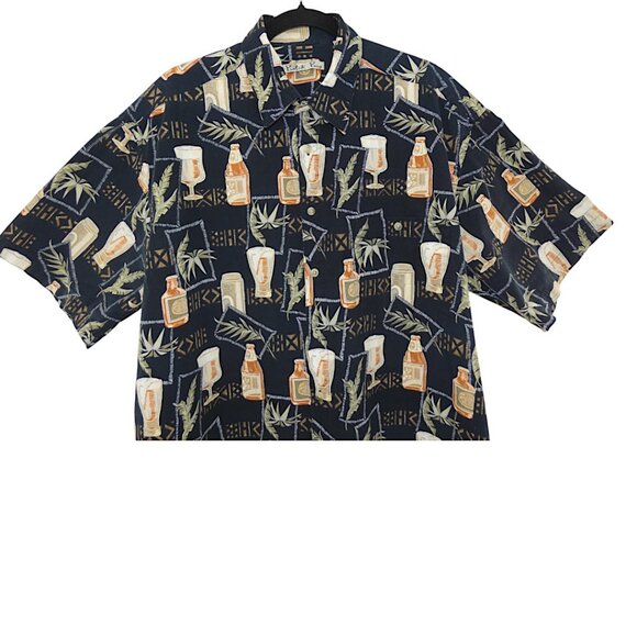 Batik Bay Hawaiian SS Fun Festive Tropical Adult Beverage Button Up Shirt Sz XL - Picture 3 of 7